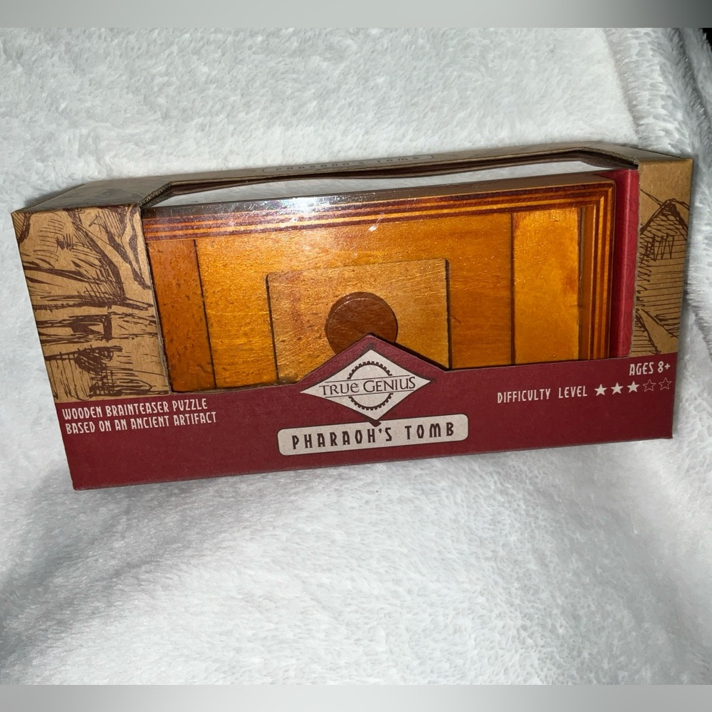 TRUE GENIUS PHAROAH'S TOMB WOOD BRAINTEASER PUZZLE BOX - U. BRAND NEW IN BOX!